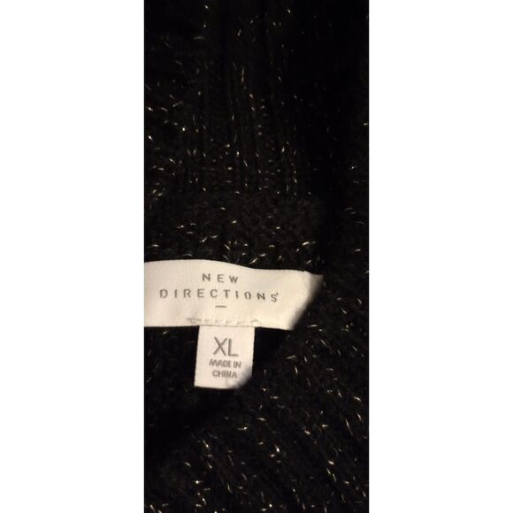 New Directions Women's Size XLarge Black Sparkly Sweater - Picture 5 of 6